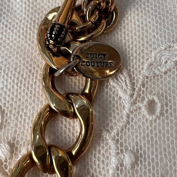 Juicy Couture Bracelet Gold Plated LinksGold Bow with Crystals - Picture 11 of 11